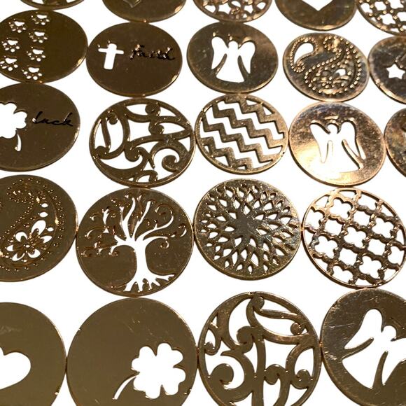 75-Piece Rose Gold 22mm Decorative Circle Floating Lockets Jewelry Supplies - Picture 6 of 6